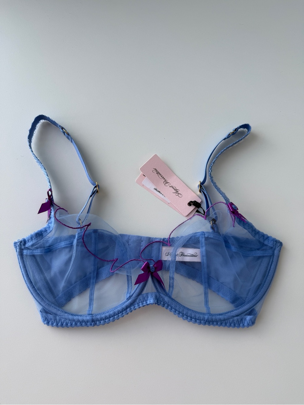 BNWT Agent Provocateur Lorna bra in blue/amythest 32E